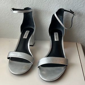 Steve Madden Silver Chrome Heels 9.5